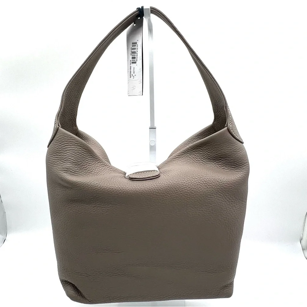 Dooney & Bourke NWT Lucca Logo Lock Hobo Taupe